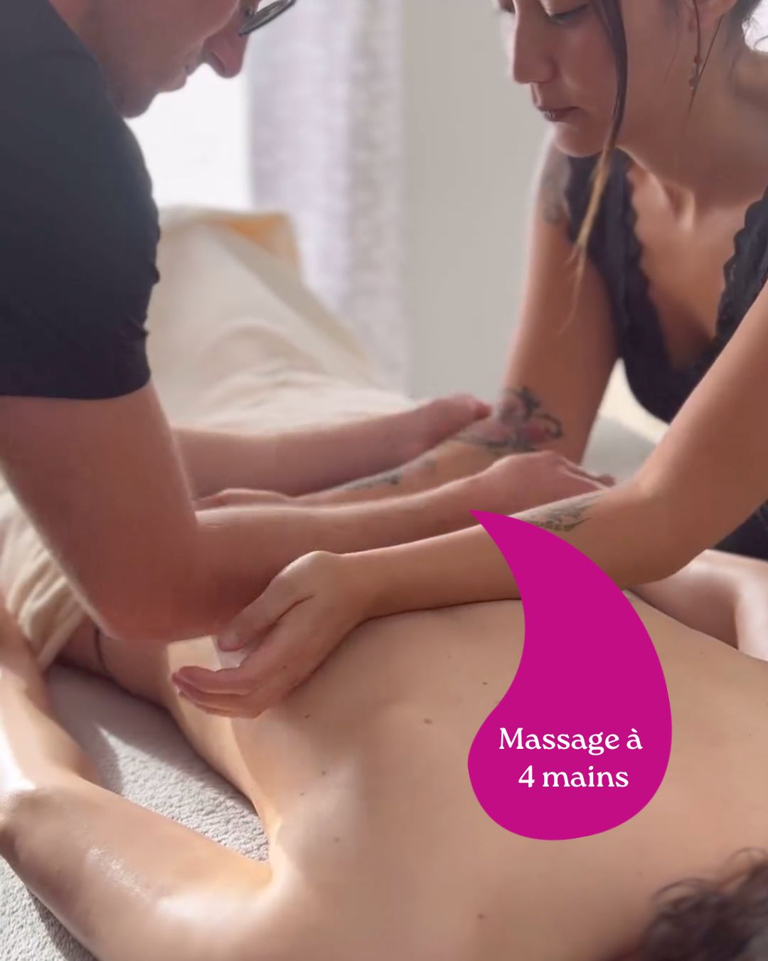 massage à 4 mains chez O'dycéa